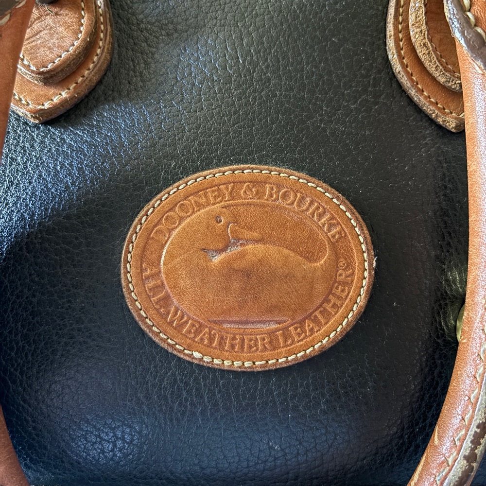 Dooney & Bourke Black and Tan Satchel - Picture 2 of 11